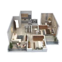Signature Park Wakad 2 BHK Floor Plan Image
